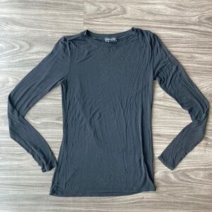 Trouve Womens Black Long Sleeve Scoop Neck Shirt Small Lightweight